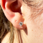 Moissanite Stud Earrings: White Gold Sterling Silver, GRA Certified