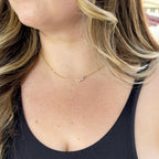 Triple Moissanite Diamond Necklace • 14K Gold Vermeil • Minimalist Dainty Bar Necklace • 3-Stone Pendant for Bridal, Layering & Daily Wear