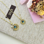 Silver Star Moon Galaxy Necklace by Stella Amoré