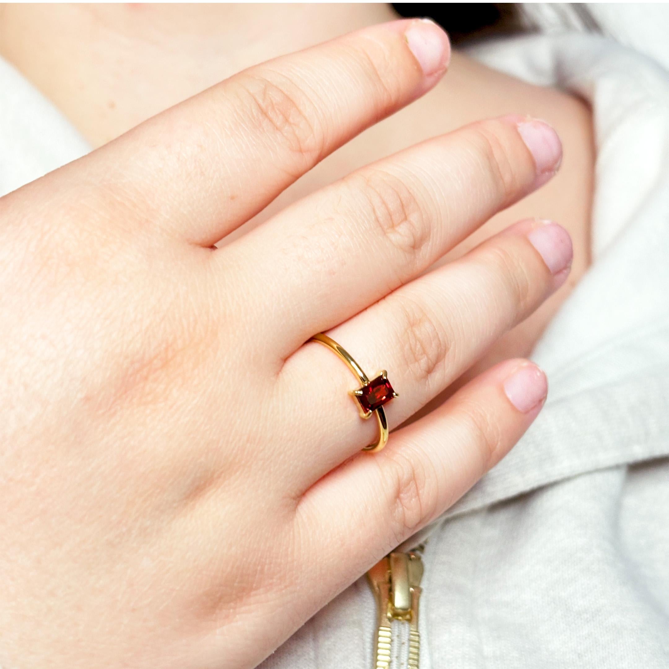 Blue Aquamarine Baguette Emerald Cut Ring by Stella Amoré