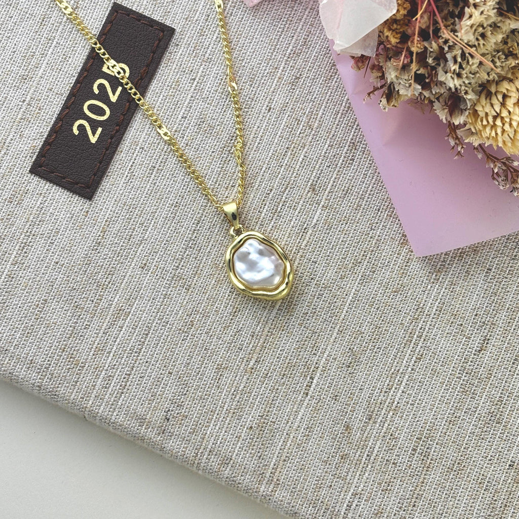 Irregular Single Baroque Pearl Necklace by Stella Amore