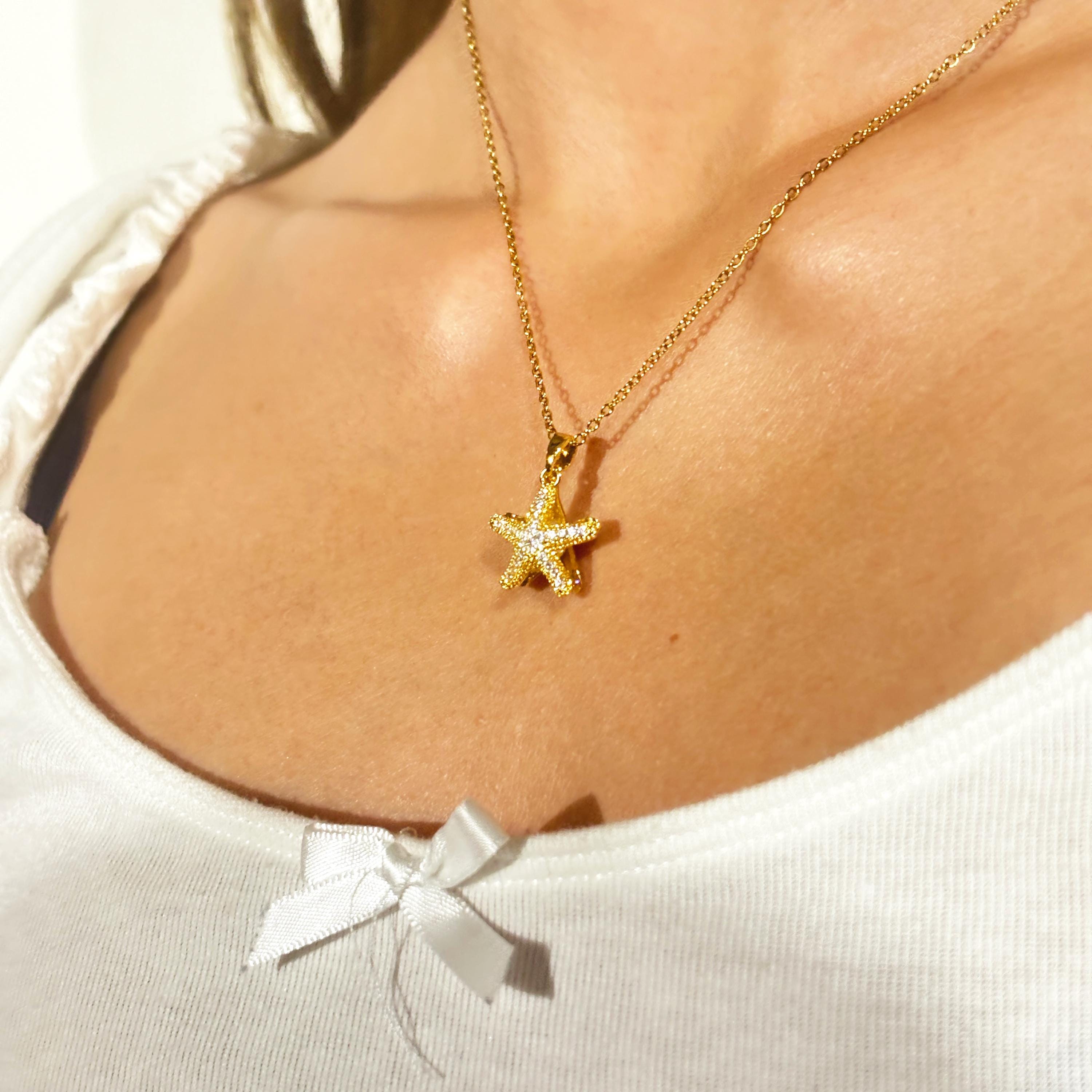 Starfish Oyster Pearl Necklace by Stella Amoré