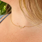 Curved Cluster Smile Layering  Necklace by Stella Amoré