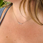 Curved Cluster Smile Layering  Necklace by Stella Amoré