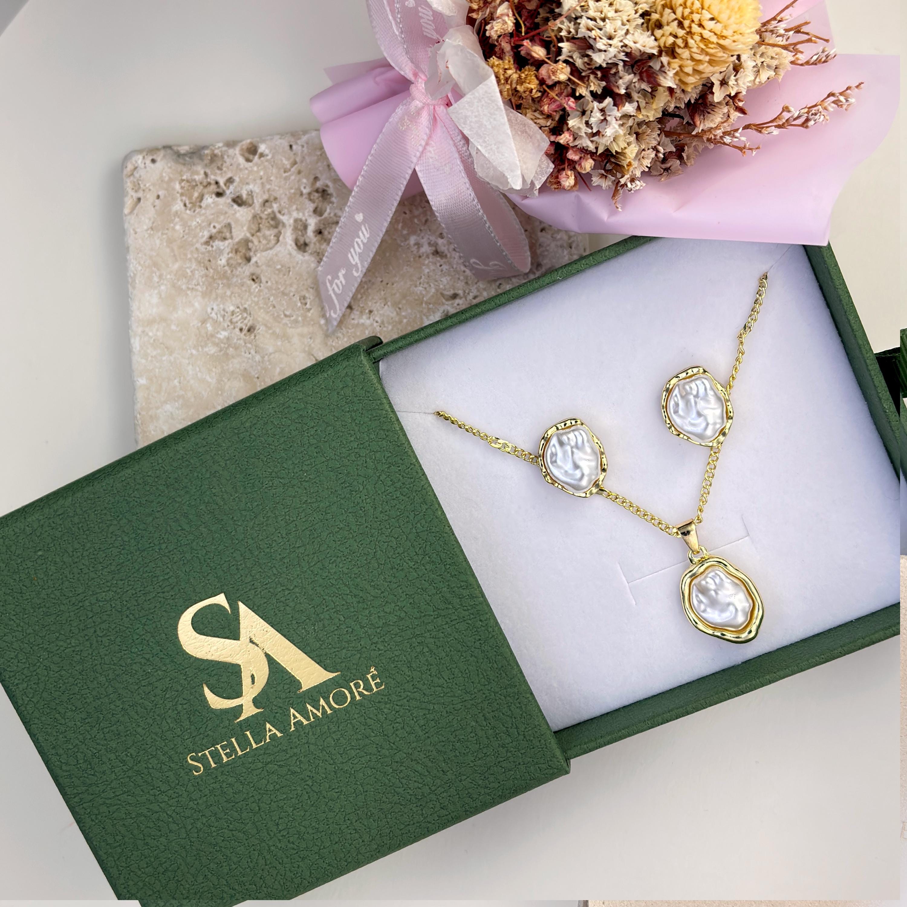 Irregular Baroque Pearl Stud Earrings by Stella Amoré