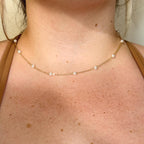 Dainty Freshwater Pearl Necklace Collection by Stella Amoré – Gold Chain Bridal Jewelry – Stacking Pearl Choker – Gifts for Wife