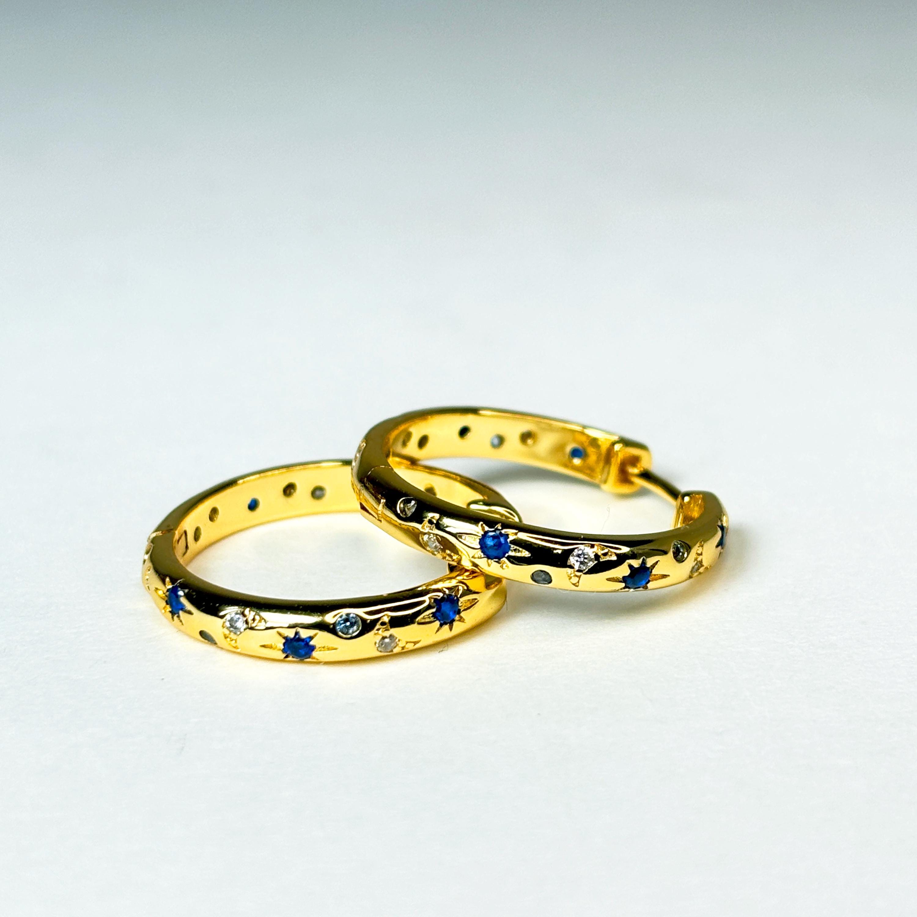 Dainty Star & Moon Hoop Earrings by Stella Amoré