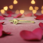 Heart Padlock Bangle Bracelet – 18K White & Yellow Gold Vermeil over Sterling Silver Sentimental Gift for Her, Promise Jewelry