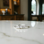 Irregular Silver Sculptural Cocktail Ring with Modern CZ Band by Stella Amoré