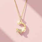 Roman Numeral Necklace – Clock Pendant Necklace in 14K Gold Vermeil • Dainty Gift for Her