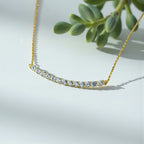 Cluster Smile Necklace • Sterling Silver or Gold Vermeil • Minimalist Layering Bridesmaid Necklace • Bridal Gift