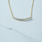 Cluster Smile Necklace • Sterling Silver or Gold Vermeil • Minimalist Layering Bridesmaid Necklace • Bridal Gift