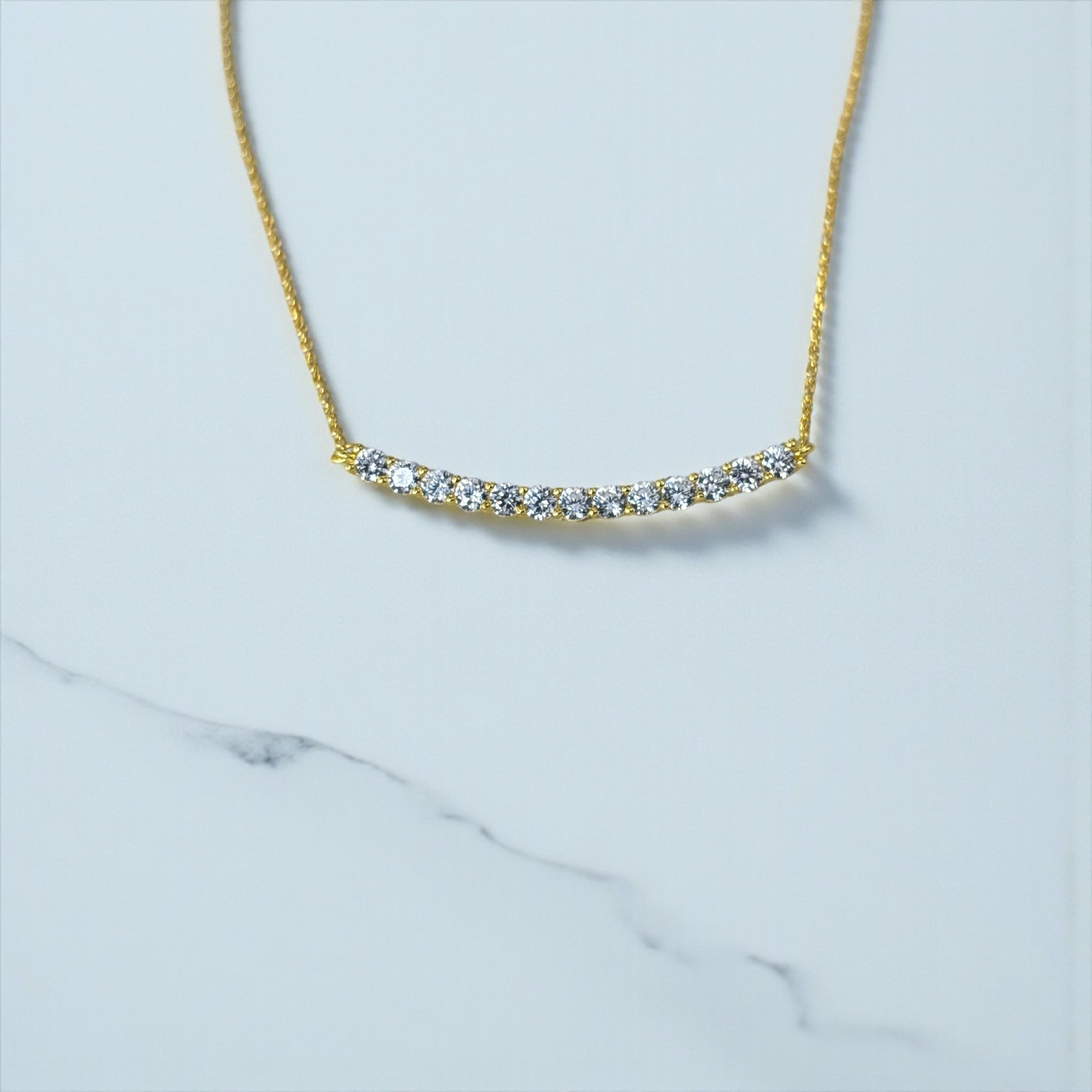 Cluster Smile Necklace • Sterling Silver or Gold Vermeil • Minimalist Layering Bridesmaid Necklace • Bridal Gift