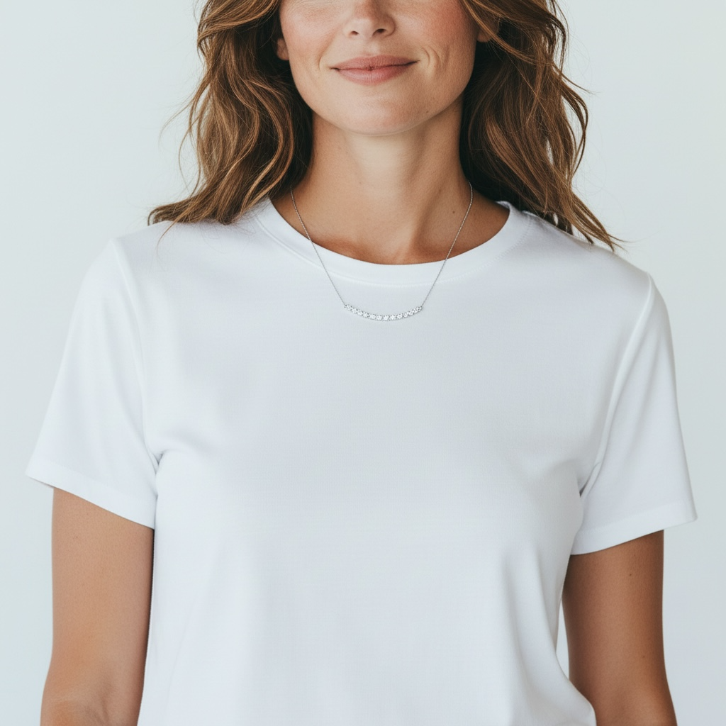 Cluster Smile Necklace • Sterling Silver or Gold Vermeil • Minimalist Layering Bridesmaid Necklace • Bridal Gift