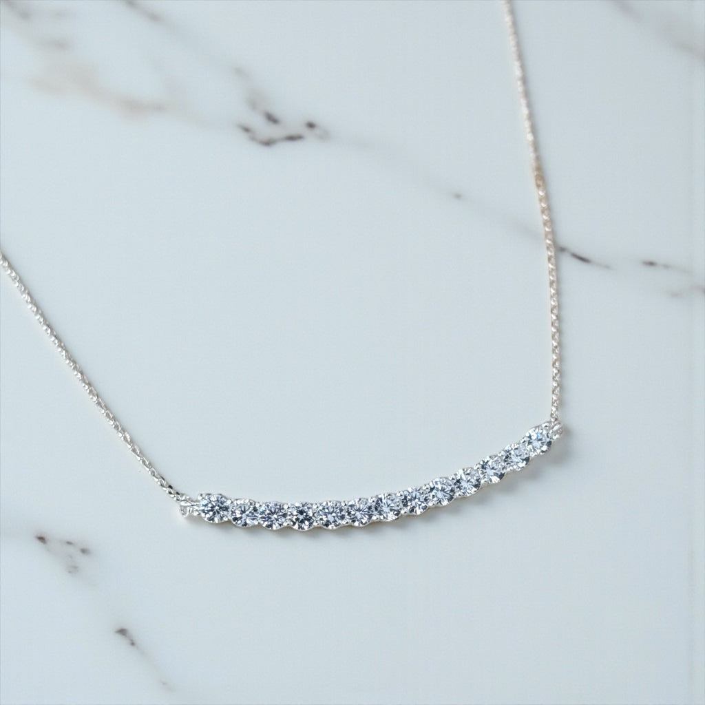 Cluster Smile Necklace • Sterling Silver or Gold Vermeil • Minimalist Layering Bridesmaid Necklace • Bridal Gift