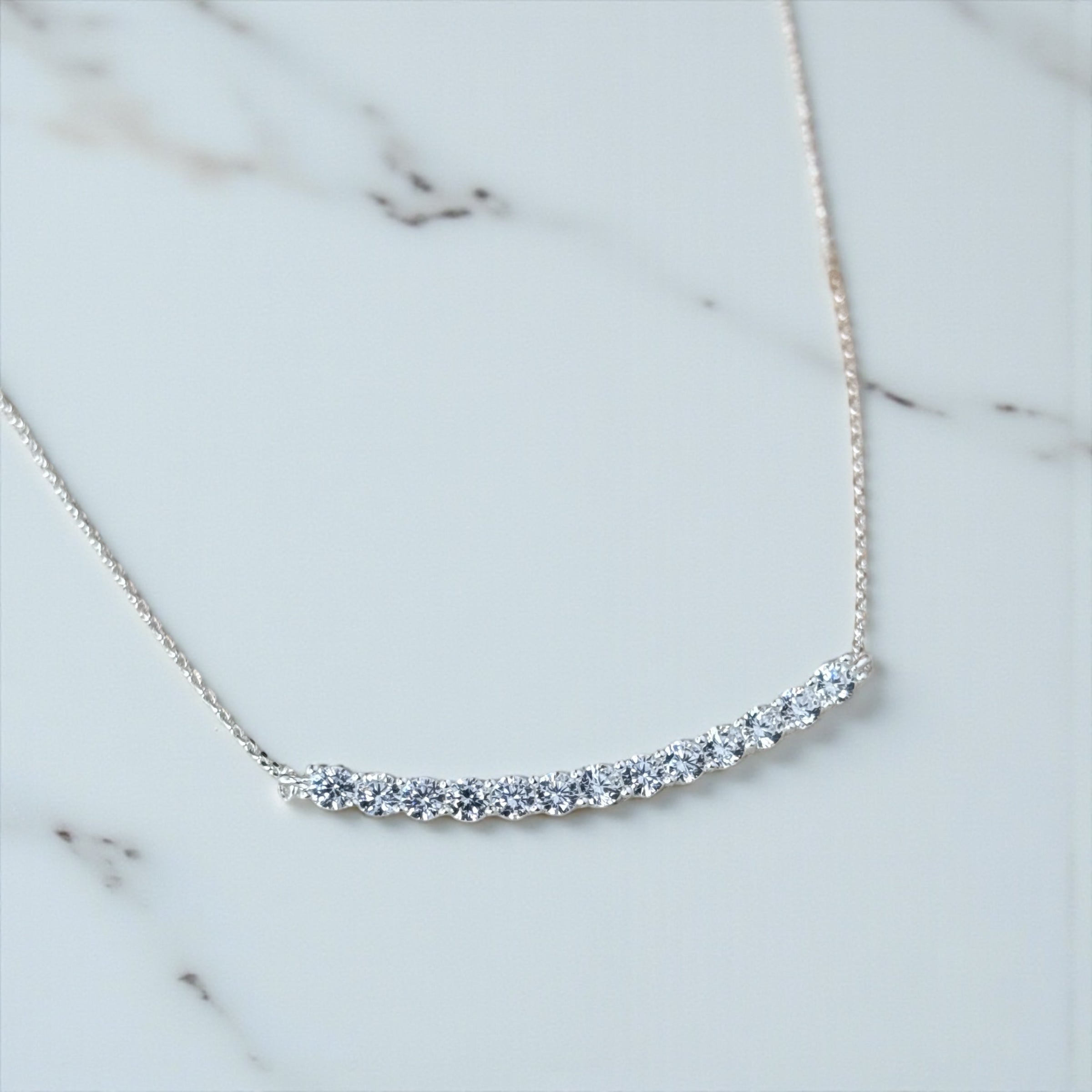 Cluster Smile Necklace • Sterling Silver or Gold Vermeil • Minimalist Layering Bridesmaid Necklace • Bridal Gift