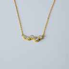 Cluster Smile Necklace by Stella Amoré • Dainty 14K Gold Pendant • Minimalist Layering Necklace • Bridesmaid Gift