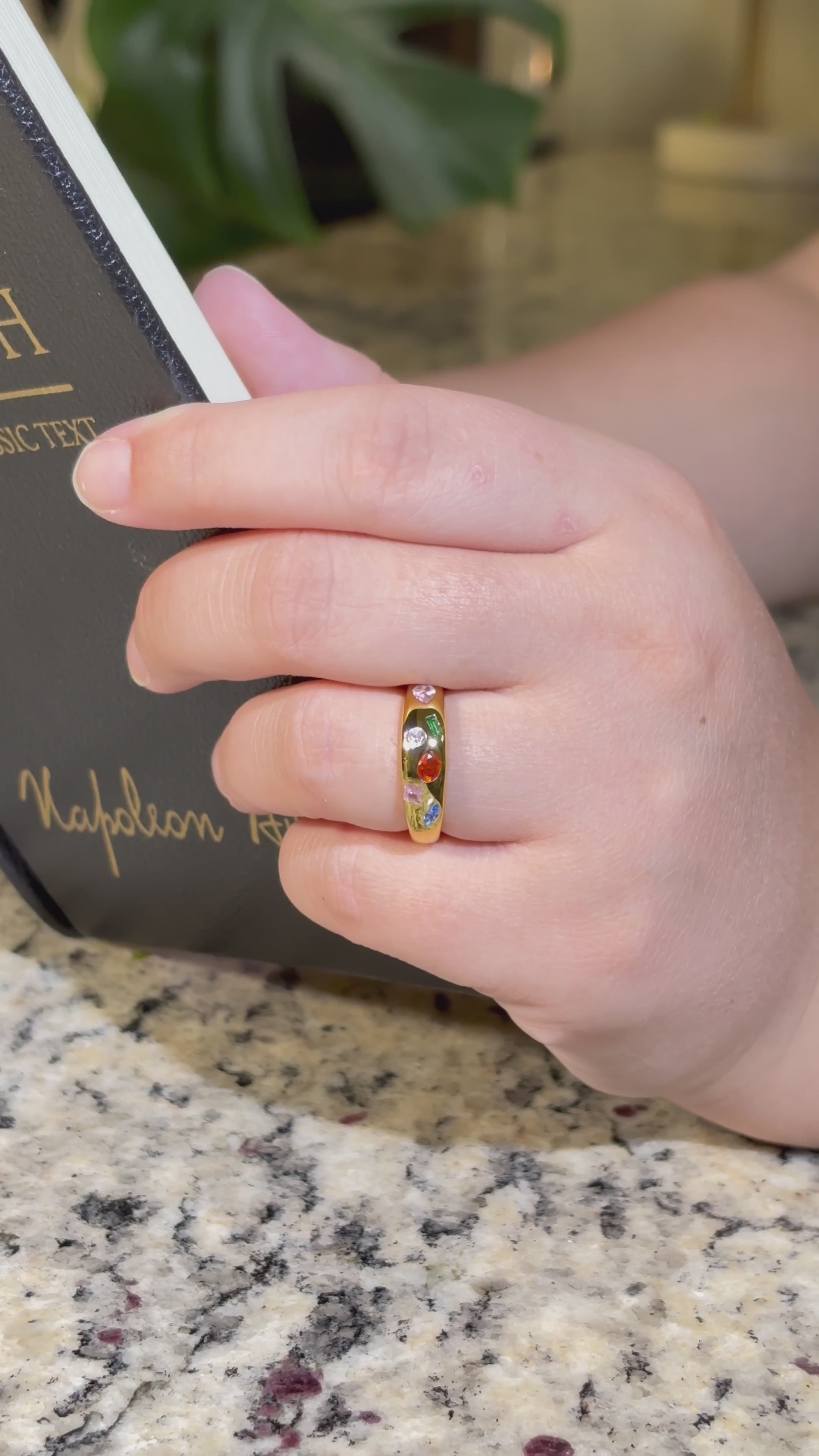 Mixed Gemstone Oversize Dome Ring by Stella Amoré