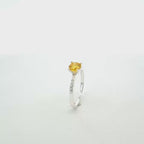 Citrine Solitaire Ring – Yellow Gemstone Promise Ring in Sterling Silver, November Birthstone, Cocktail Ring, Minimalist Handmade Jewelry