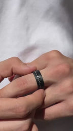 Black Meteorite Tungsten Manly Ring by Stella Amoré