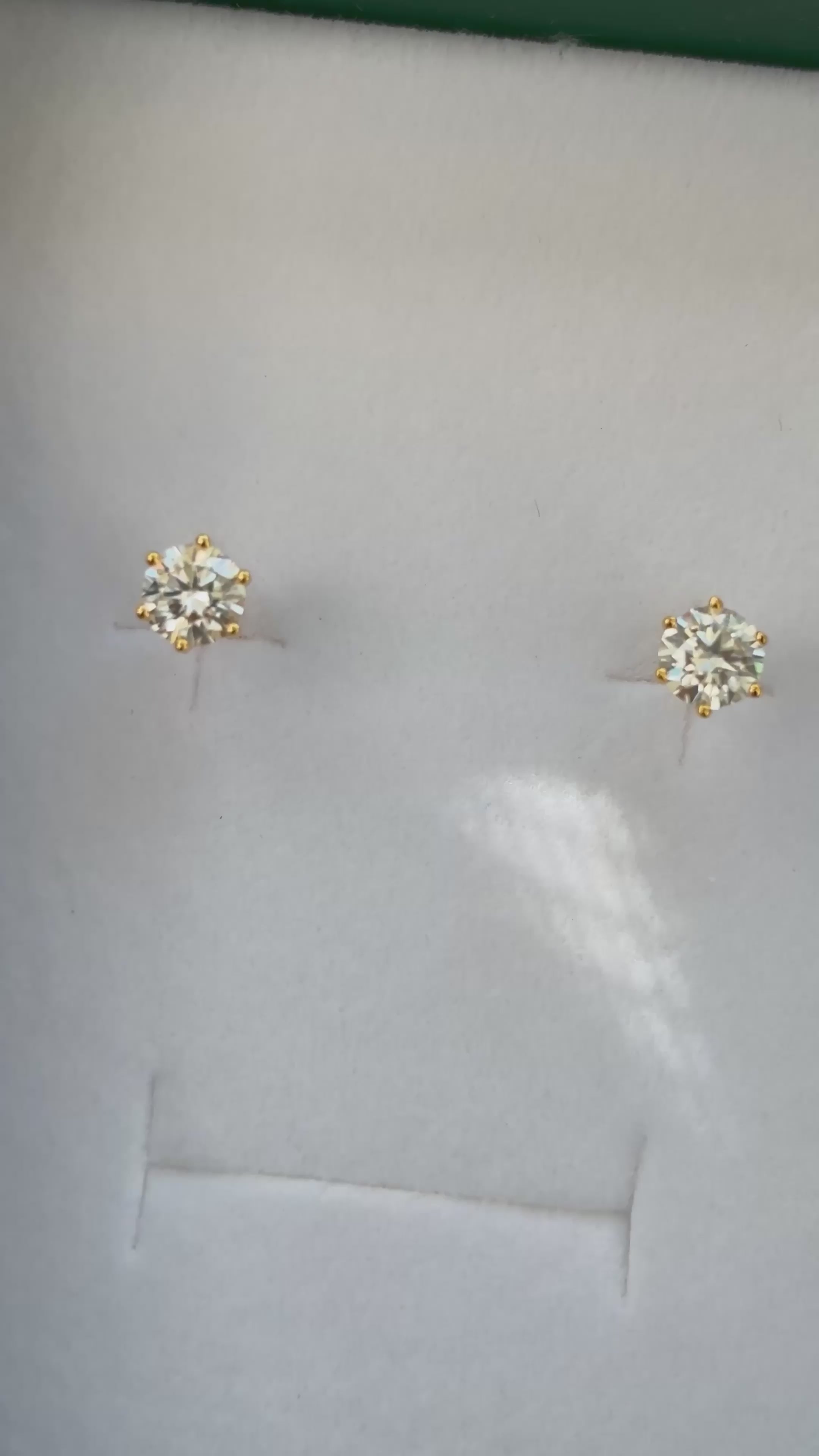 Moissanite Stud Earrings: White Gold Sterling Silver, GRA Certified