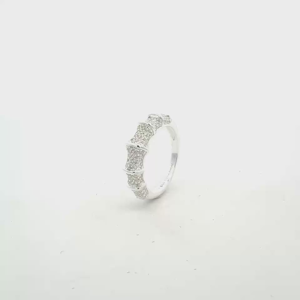 Irregular Silver Sculptural Cocktail Ring with Modern CZ Band by Stella Amoré