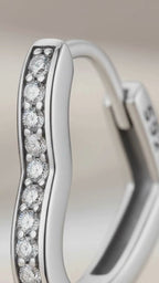 Dainty Heart Huggie Hoop Earrings | Gold & Silver Pavé Heart Huggies in Sterling Silver | CZ Heart Hoops | Tiny Everyday Jewelry