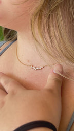 Curved Cluster Smile Layering  Necklace by Stella Amoré