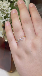 Cluster Ring – Scatter Diamond Band, Thin Moissanite Engagement Ring, Dainty Stacking Promise Jewelry