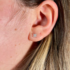 Gold Clover Stud Earrings: 18k Gold Plated Sterling Silver CZ